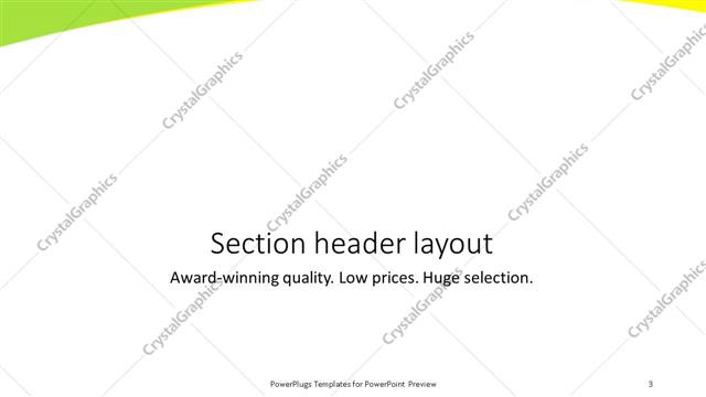 Section Header presentation slide layout