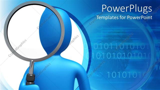  Presentation with search - A person holding the magnifying glass