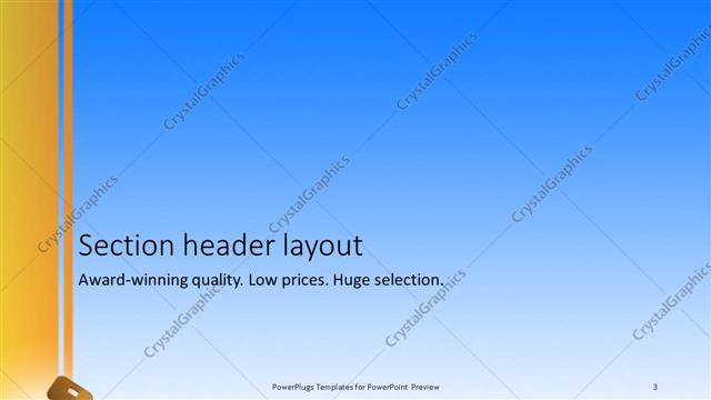 Section Header presentation slide layout