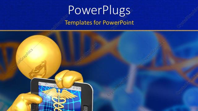  Presentation with medical sign - A person holding the medical sign in the screen with bluish background