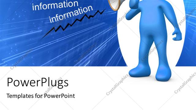  Presentation with information - Person holding a megaphone and giving information
