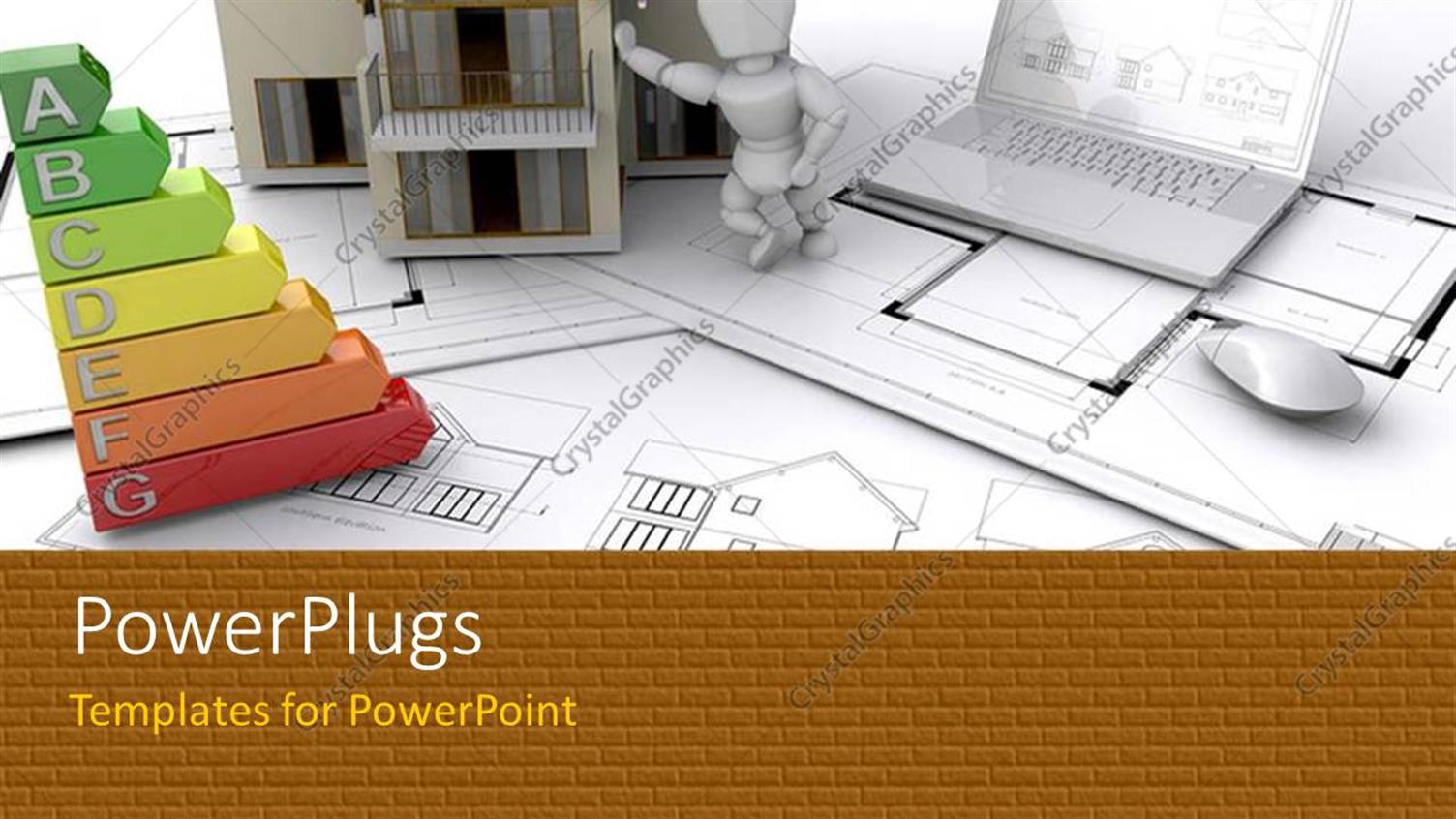 Featuring a Person Holding the Model House with a Laptop and White Background