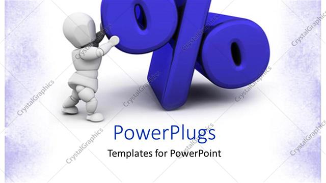  Presentation with percentage - A person holding the percentage sign