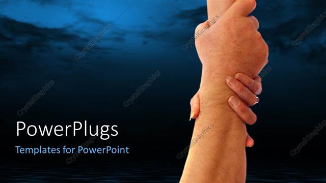  Presentation with sea - A person holding the other's hand with sea in the background