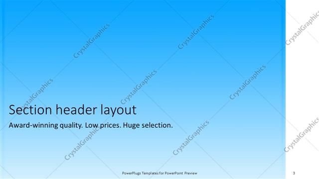 Section Header presentation slide layout