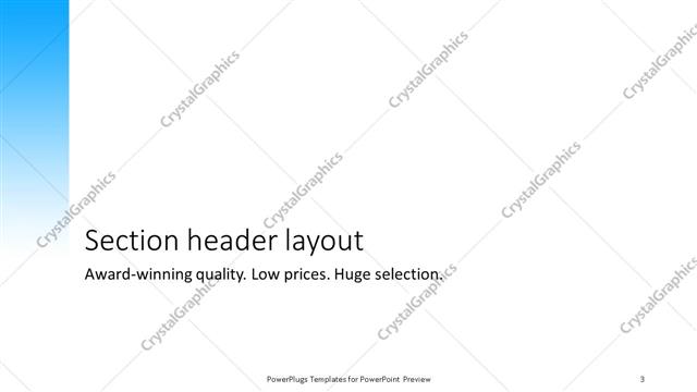 Section Header presentation slide layout