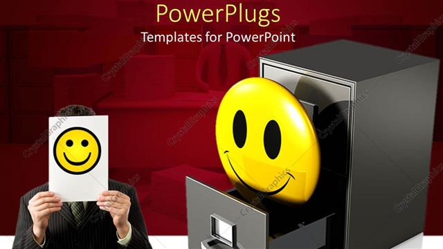  Presentation with database - A person holding the smiley sign