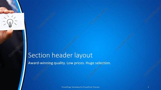 Section Header presentation slide layout