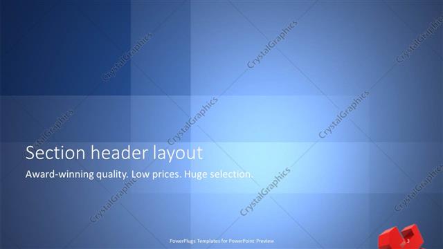 Section Header presentation slide layout