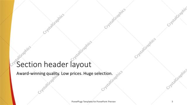 Section Header presentation slide layout