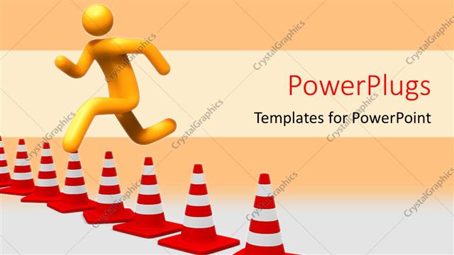  Presentation with color orange - Person jumping to overcome hurdle with orange color