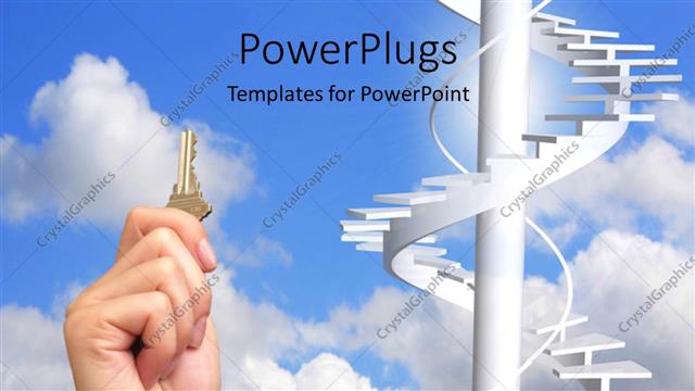  Presentation with stairs - A person with a key and stairs in the background