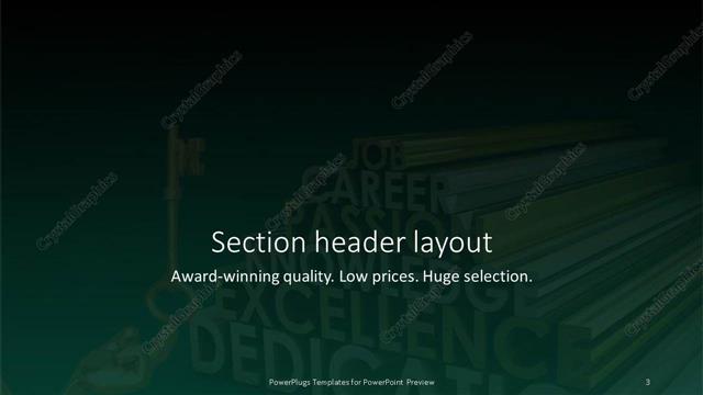 Section Header presentation slide layout