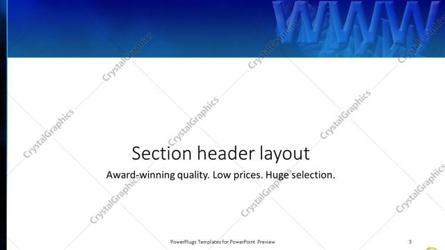 Section Header presentation slide layout
