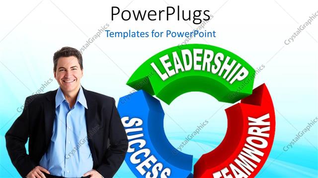  Presentation with circle - A person with a leadership circle in the background