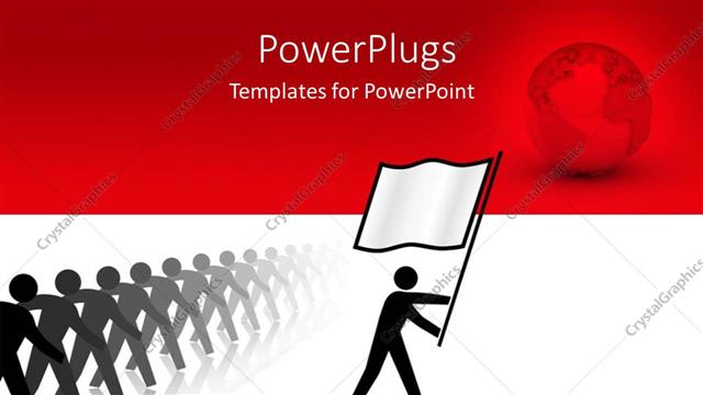  Presentation with army - A person leading an army with reddish background