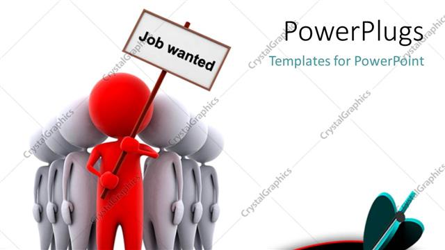  Presentation with job vacancy - A person leading a lot of others for a job vacancy