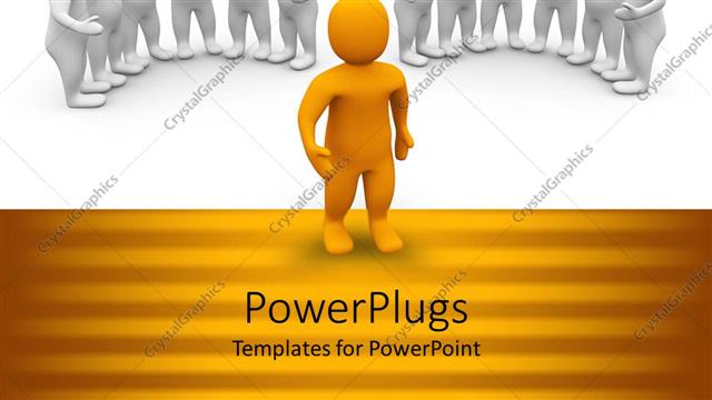  Presentation with teams - A person leading the other ones with white background