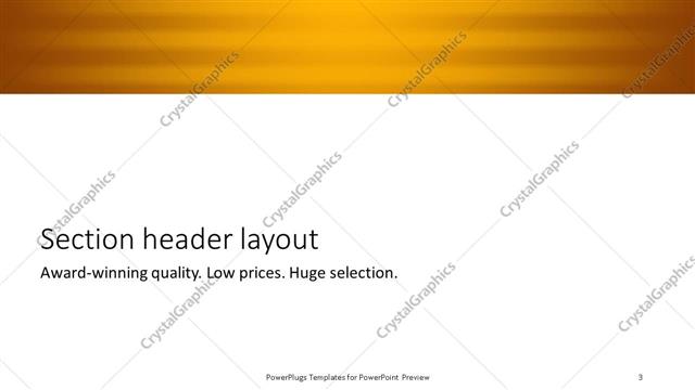 Section Header presentation slide layout