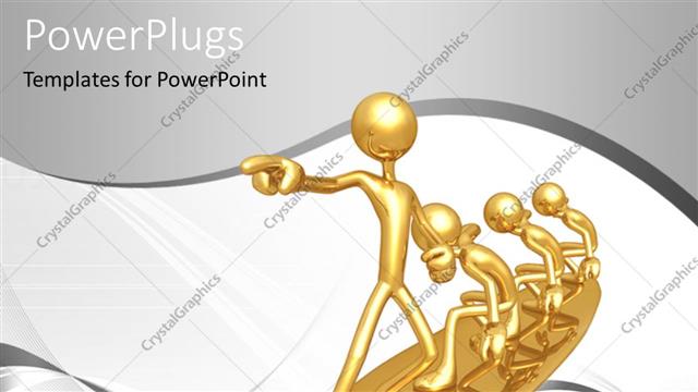  Presentation with surfing - A person leading three others with white background