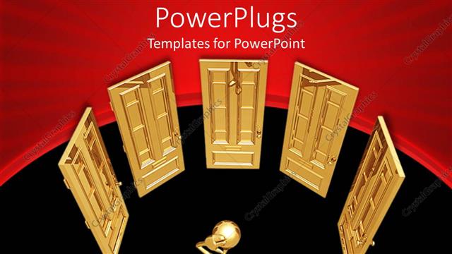  Presentation with open door - A person looking for the correct door to open