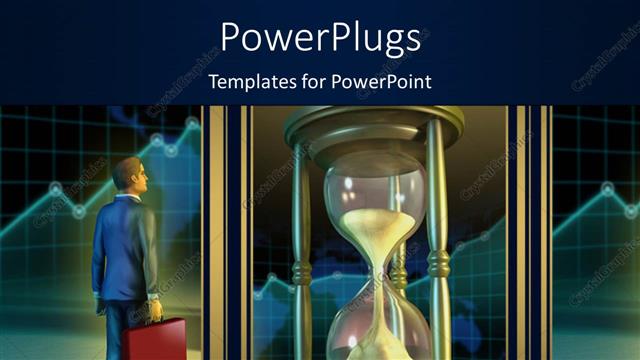  Presentation with looking glass - A person looking at a giant hour glass