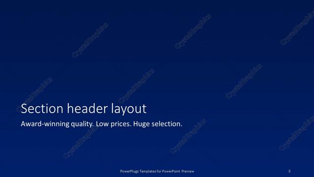 Section Header presentation slide layout