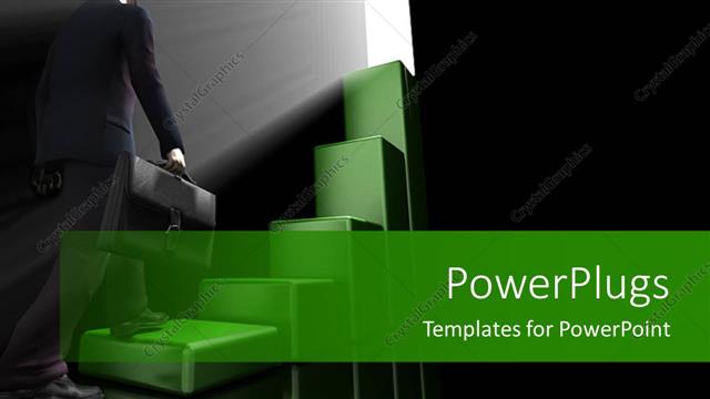  Presentation with steps - A person looking through the space with blackish background