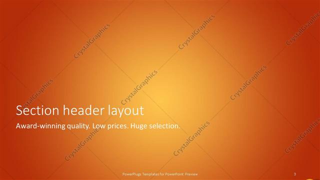 Section Header presentation slide layout