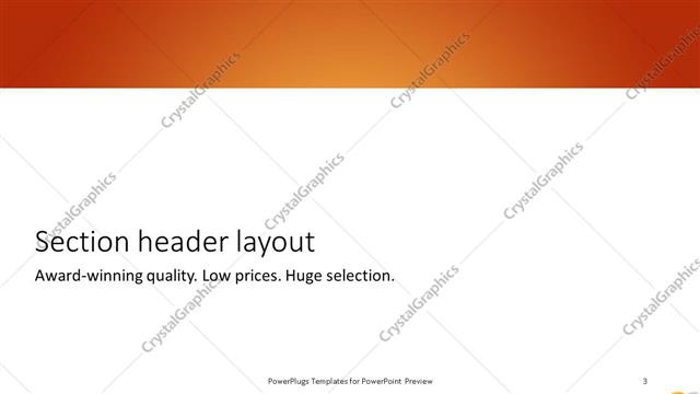 Section Header presentation slide layout