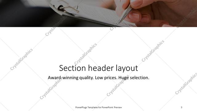 Section Header presentation slide layout