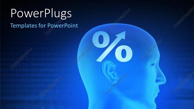  Presentation with percentage - A person with a number of binary numbers in background