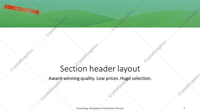 Section Header presentation slide layout