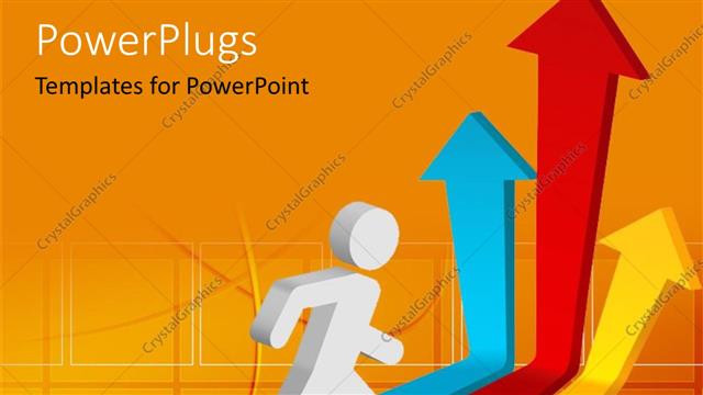  Presentation with way - A person with a number of colorful arrows