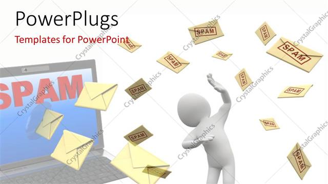  Presentation with spam - A person with a number of emails and place for text