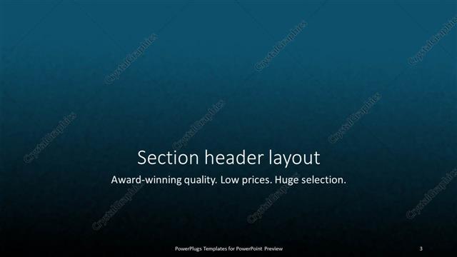 Section Header presentation slide layout