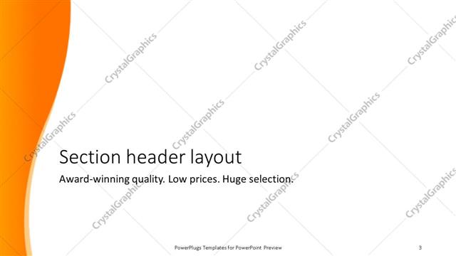 Section Header presentation slide layout