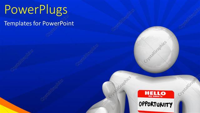  Presentation with blue handshake - Person offering handshake representing new opportunities with blue rays