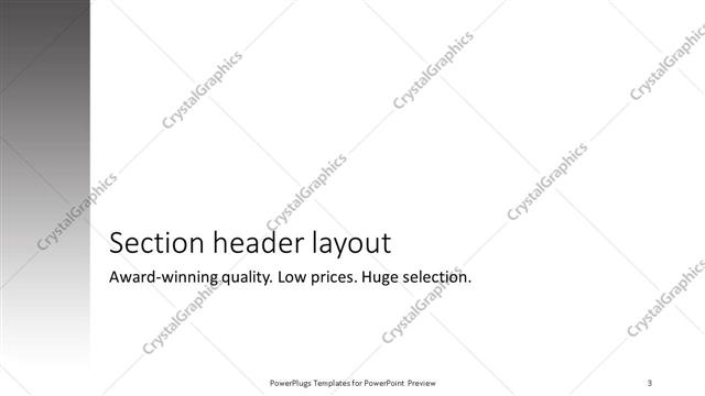 Section Header presentation slide layout