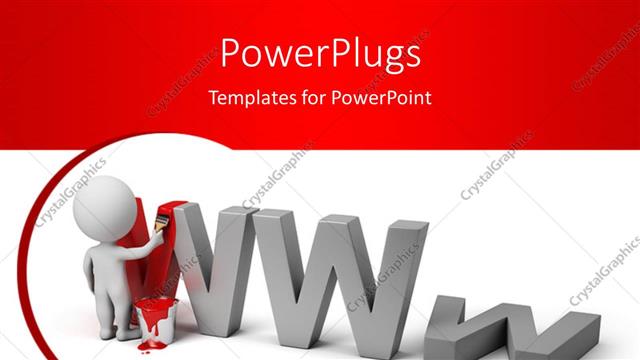  Presentation with www - A person painting the word www with reddish background