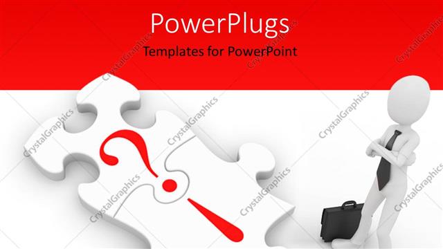  Presentation with pair - A person with the pair of puzzle pieces and place for text