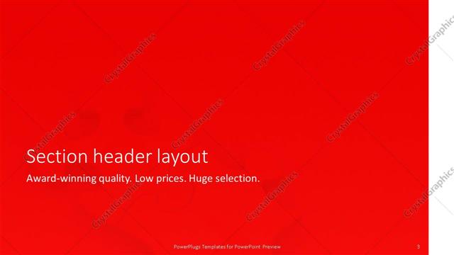 Section Header presentation slide layout