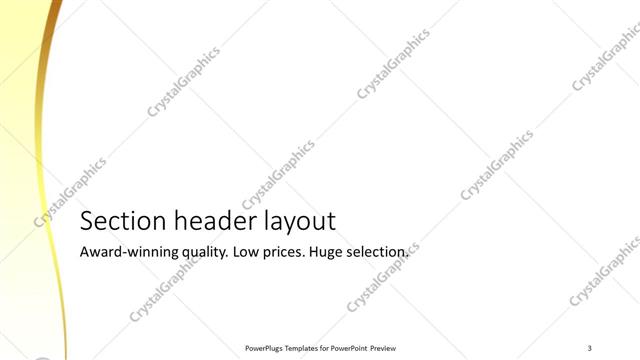 Section Header presentation slide layout