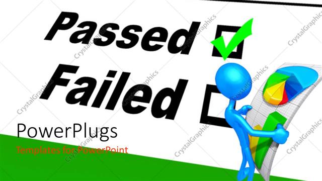  Presentation with pie chart - A person with a pie chart and a document in background