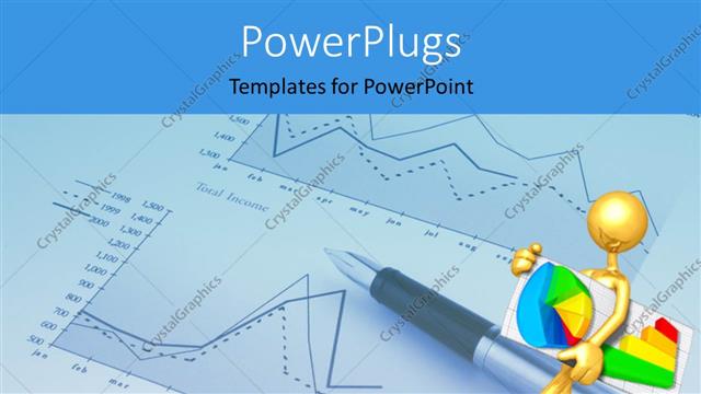  Presentation with business report - A person with a pie chart and graph