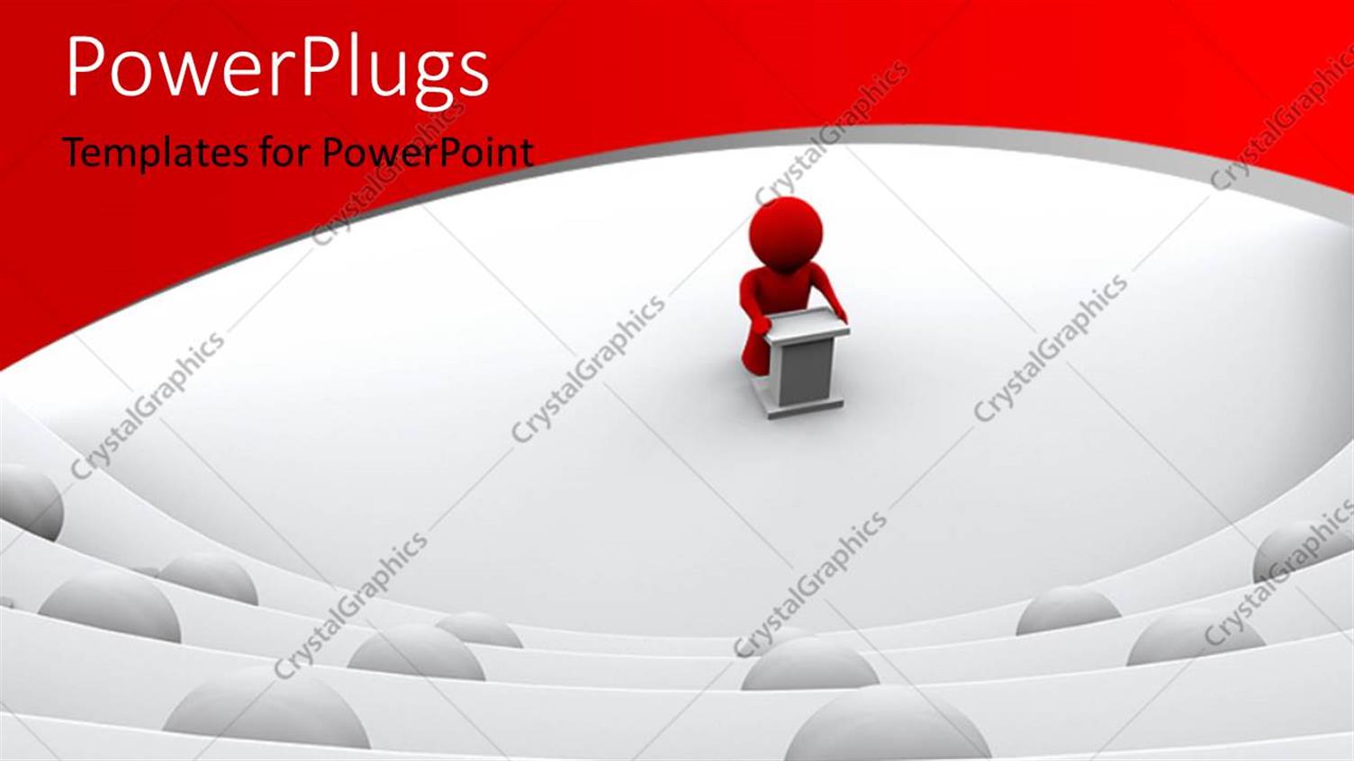 Featuring a Person on the Podium Speaking with the Others