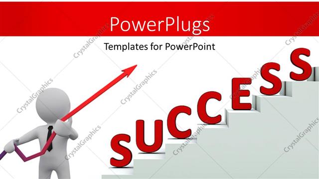  Presentation with success - A person pointing towards the success