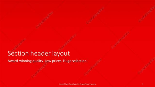 Section Header presentation slide layout