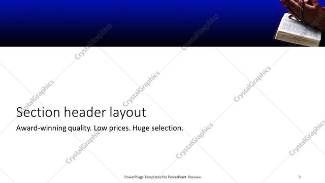 Section Header presentation slide layout