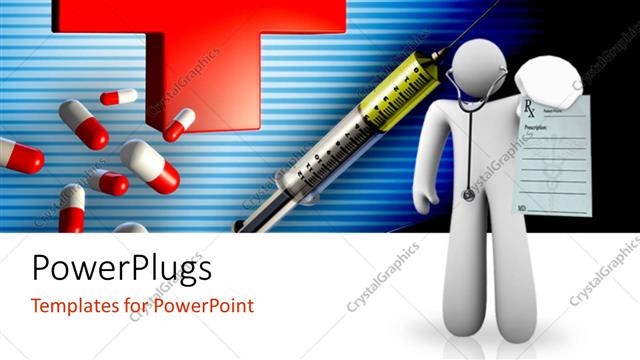  Presentation with medical sign - A person presenting the idea of a doctor with medical sign in background